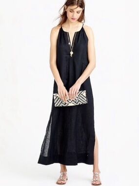 J. Crew Linen Halter Maxi Dress